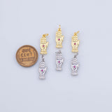 CZ Tarot Palm Hand Card Charm 18K Gold PVD charms - Tarnish Resistant JJJ