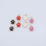 Dog Paw Enamel Charm 18K Gold PVD charms - Tarnish Resistant JJJ