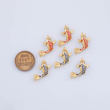 18K Gold PVD Koi Gold Fish Charm 8x11mm charms - Tarnish Resistant JJJ