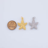 18K Gold PVD Starfish starfish charms - Tarnish Resistant JJJ