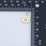18K Gold pvd Paws charm dog paw pet charms - Tarnish Resistant Gold pvd Plated jjj