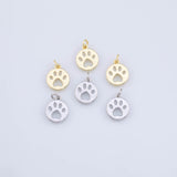 18K Gold pvd Paws charm dog paw pet charms - Tarnish Resistant Gold pvd Plated jjj