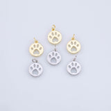 18K Gold PVD Paws charm dog paw pet charms - Tarnish Resistant JJJ