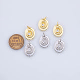 18k Snail shell charms - Tarnish Resistant JJJ