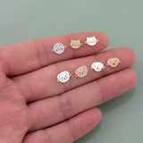 Cat Dog Face Connectors - 14kt gold filled or Sterling Silver - Made in the USA