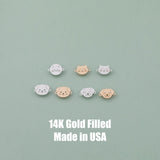 Cat Dog Face Connectors - 14kt gold filled or Sterling Silver - Made in the USA