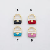 18K Gold PVD Purse Charm H Bag Enamel Charm Charm s Charms - Tarnish Resistant
