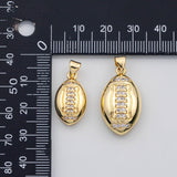 18K Gold pvd Football sports charm s Charms - Tarnish Resistant