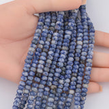 Natural Sodalite Jasper Beads Roundel - High Quality in Smooth Saucer Roundel, 3x6mm Flat Rondel 15.5 Inches Roundel 3x6mm