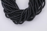 Black Crystal - High Quality in Roundel, 6mm, 8mm- Full 15.5 Inch Strand-15.5 inch Strand Smooth Crystal Beads