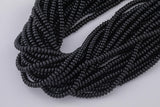 Black Crystal - High Quality in Roundel, 6mm, 8mm- Full 15.5 Inch Strand-15.5 inch Strand Smooth Crystal Beads