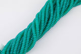 Emerald Green Teal - High Quality in Roundel, 6mm, 8mm- Full 15.5 Inch Strand-15.5 inch Strand Smooth Crystal Beads