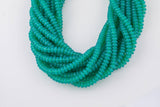 Emerald Green Teal - High Quality in Roundel, 6mm, 8mm- Full 15.5 Inch Strand-15.5 inch Strand Smooth Crystal Beads