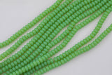Green Soap Crystal - High Quality in Roundel, 6mm, 8mm- Full 15.5 Inch Strand-15.5 inch Strand Smooth Crystal Beads