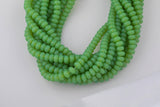 Green Soap Crystal - High Quality in Roundel, 6mm, 8mm- Full 15.5 Inch Strand-15.5 inch Strand Smooth Crystal Beads