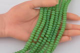 Green Soap Crystal - High Quality in Roundel, 6mm, 8mm- Full 15.5 Inch Strand-15.5 inch Strand Smooth Crystal Beads