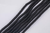 Matte Black - High Quality in Roundel, 6mm, 8mm- Full 15.5 Inch Strand-15.5 inch Strand Smooth Crystal Beads