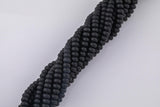 Matte Black - High Quality in Roundel, 6mm, 8mm- Full 15.5 Inch Strand-15.5 inch Strand Smooth Crystal Beads