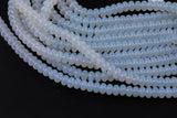 Opalite White- High Quality in Roundel, 6mm, 8mm- Full 15.5 Inch Strand-15.5 inch Strand Smooth Crystal Beads
