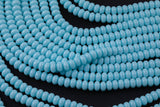 Mint Blue- High Quality in Roundel, 6mm, 8mm- Full 15.5 Inch Strand-15.5 inch Strand Smooth Crystal Beads