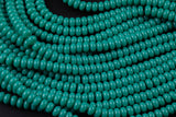 Soap Teal Green- High Quality in Roundel, 6mm, 8mm- Full 15.5 Inch Strand-15.5 inch Strand Smooth Crystal Beads