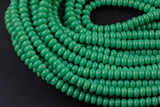 Evergreen Green- High Quality in Roundel, 6mm, 8mm- Full 15.5 Inch Strand-15.5 inch Strand Smooth Crystal Beads
