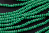 Evergreen Green- High Quality in Roundel, 6mm, 8mm- Full 15.5 Inch Strand-15.5 inch Strand Smooth Crystal Beads