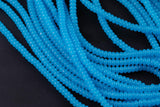 Ocean Blue- High Quality in Roundel, 6mm, 8mm- Full 15.5 Inch Strand-15.5 inch Strand Smooth Crystal Beads