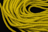 Bright Yellow- High Quality in Roundel, 6mm, 8mm- Full 15.5 Inch Strand-15.5 inch Strand Smooth Crystal Beads