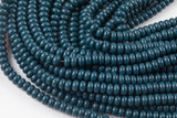 Dark Blue Teal- High Quality in Roundel, 6mm, 8mm- Full 15.5 Inch Strand-15.5 inch Strand Smooth Crystal Beads