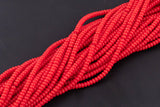 4mm Red Roundel Heishi Beads - High Quality Full 15.5 Inch Strand - 15.5 inch Strand Smooth Crystal Beads
