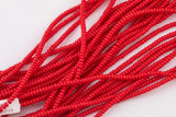 4mm Red Roundel Heishi Beads - High Quality Full 15.5 Inch Strand - 15.5 inch Strand Smooth Crystal Beads