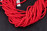 4mm Red Roundel Heishi Beads - High Quality Full 15.5 Inch Strand - 15.5 inch Strand Smooth Crystal Beads