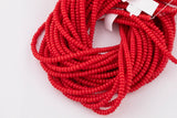 4mm Red Roundel Heishi Beads - High Quality Full 15.5 Inch Strand - 15.5 inch Strand Smooth Crystal Beads