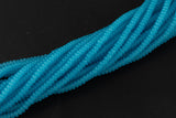 Clear Blue- High Quality in Roundel, 6mm, 8mm- Full 15.5 Inch Strand-15.5 inch Strand Smooth Crystal Beads