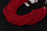 Red- High Quality in Roundel, 6mm, 8mm- Full 15.5 Inch Strand-15.5 inch Strand Smooth Crystal Beads