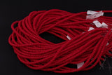 Red- High Quality in Roundel, 6mm, 8mm- Full 15.5 Inch Strand-15.5 inch Strand Smooth Crystal Beads