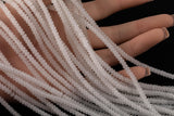 White - High Quality in Roundel, 6mm, 8mm- Full 15.5 Inch Strand-15.5 inch Strand Smooth Crystal Beads