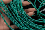Teal Green - High Quality in Roundel, 6mm, 8mm- Full 15.5 Inch Strand-15.5 inch Strand Smooth Crystal Beads