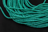 Teal Green - High Quality in Roundel, 6mm, 8mm- Full 15.5 Inch Strand-15.5 inch Strand Smooth Crystal Beads