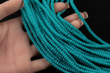 Aqua Blue - High Quality in Roundel, 6mm, 8mm- Full 15.5 Inch Strand-15.5 inch Strand Smooth Crystal Beads