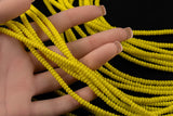 Yellow - High Quality in Roundel, 6mm, 8mm- Full 15.5 Inch Strand-15.5 inch Strand Smooth Crystal Beads
