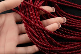 Maroon Red- High Quality in Roundel, 6mm, 8mm- Full 15.5 Inch Strand-15.5 inch Strand Smooth Crystal Beads