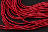 Red- High Quality in Roundel, 6mm, 8mm- Full 15.5 Inch Strand-15.5 inch Strand Smooth Crystal Beads
