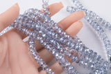 2str 8mm Crystal Beads Roundel Faceted Water Mystic Blue 6" strands