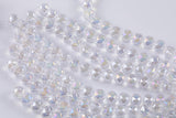 2str 10mm Crystal Beads Round Faceted Clear AB Peacock 6" strands