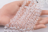 2str 10mm Crystal Beads Round Faceted Clear 6" strands