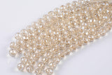 2str 10mm Crystal Beads Round Faceted Champagne 6" strands