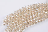 2str 10mm Crystal Beads Round Faceted Champagne 6" strands