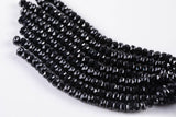 2str 8mm Crystal Beads Roundel Faceted Black 6" strands